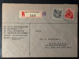 R-Brief 1940 von Basel nach New York