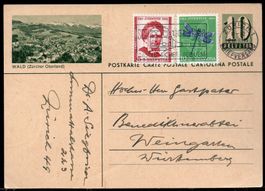 BPK  WALD ( Zürcher Oberland )  Masch. Stp. ZÜRICH20.III.52