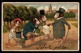 Litho vermenschlichte Tiere, Meerschwein
