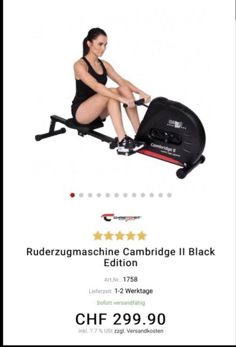 Hometrainer: Rudergerat Cambridge II Black Edition gebraucht – Usato da Küsnacht ZH venduto da VivienC91