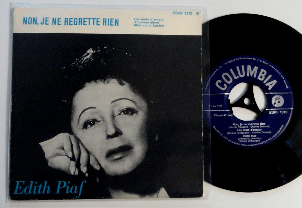 EP-SI EDITH PIAF non je ne regrette rien COLUMBIA SWISS 1966 | Kaufen ...