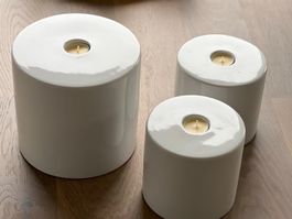 spezielle Kerzenhalter 3er-Set, weiss