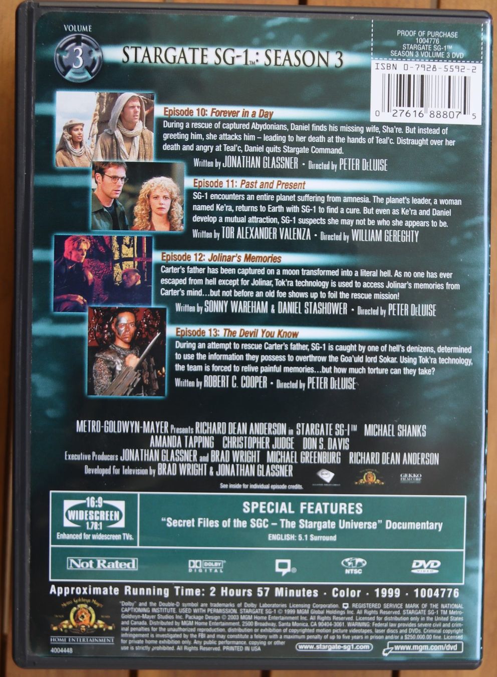 Tutti i DVDs: Stargate Season 3 – Usato da Glattfelden venduto da Sirax 6