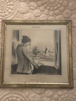 🌻 Antikes Bild "REGRETS" - Honoré Daumier gerahmt