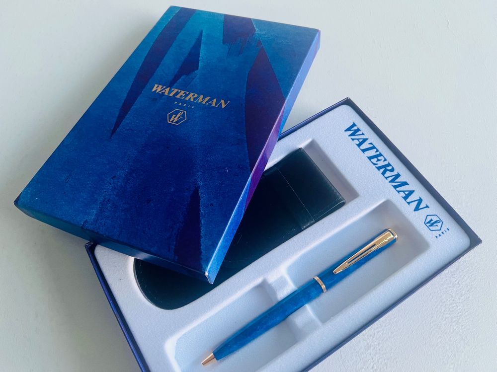 Stylo Bille WATERMANN FLAIR Ancien Avec Étui Cuir Vert - Vintage - Occasion