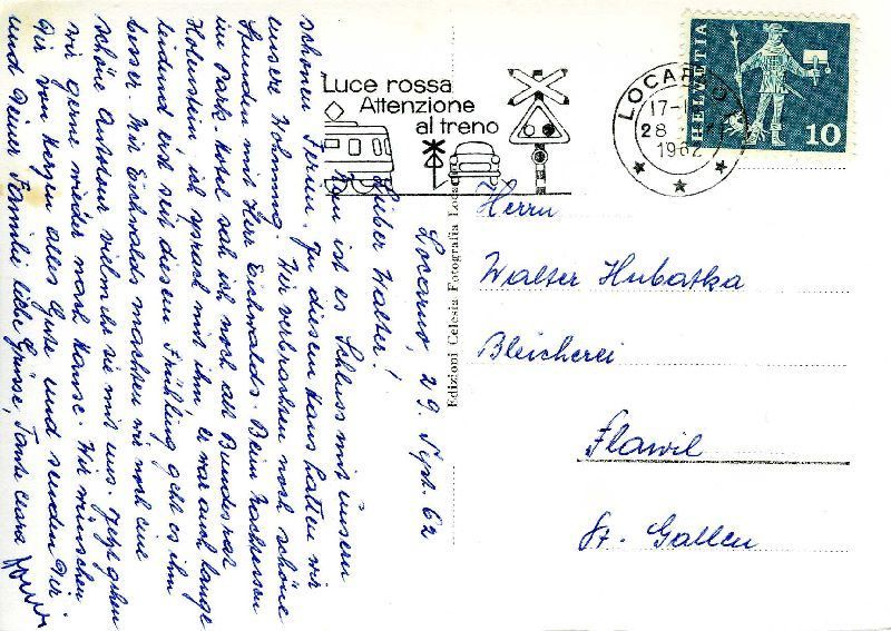 Cartoline postali: Locarno - Oldtimer + 1962 – Usato da Emmenbrücke venduto da teestube 1