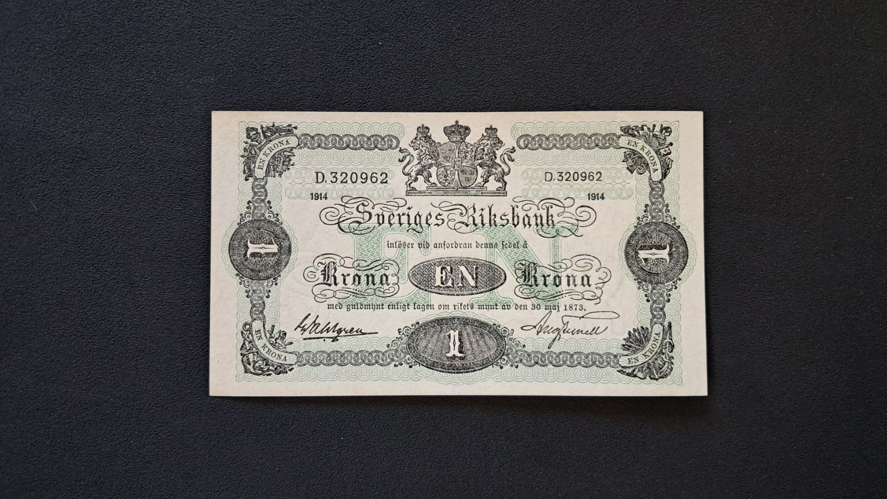 Banconote: Schweden 1 Krone 1914 Unc – Nuovo e nell'imballaggio originale da Lufingen venduto da E-Auktion
