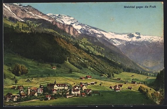 Cartoline postali: AK Melchtal, Teilansicht gegen die Frutt – Usato da Berlin venduto da bartko-reher