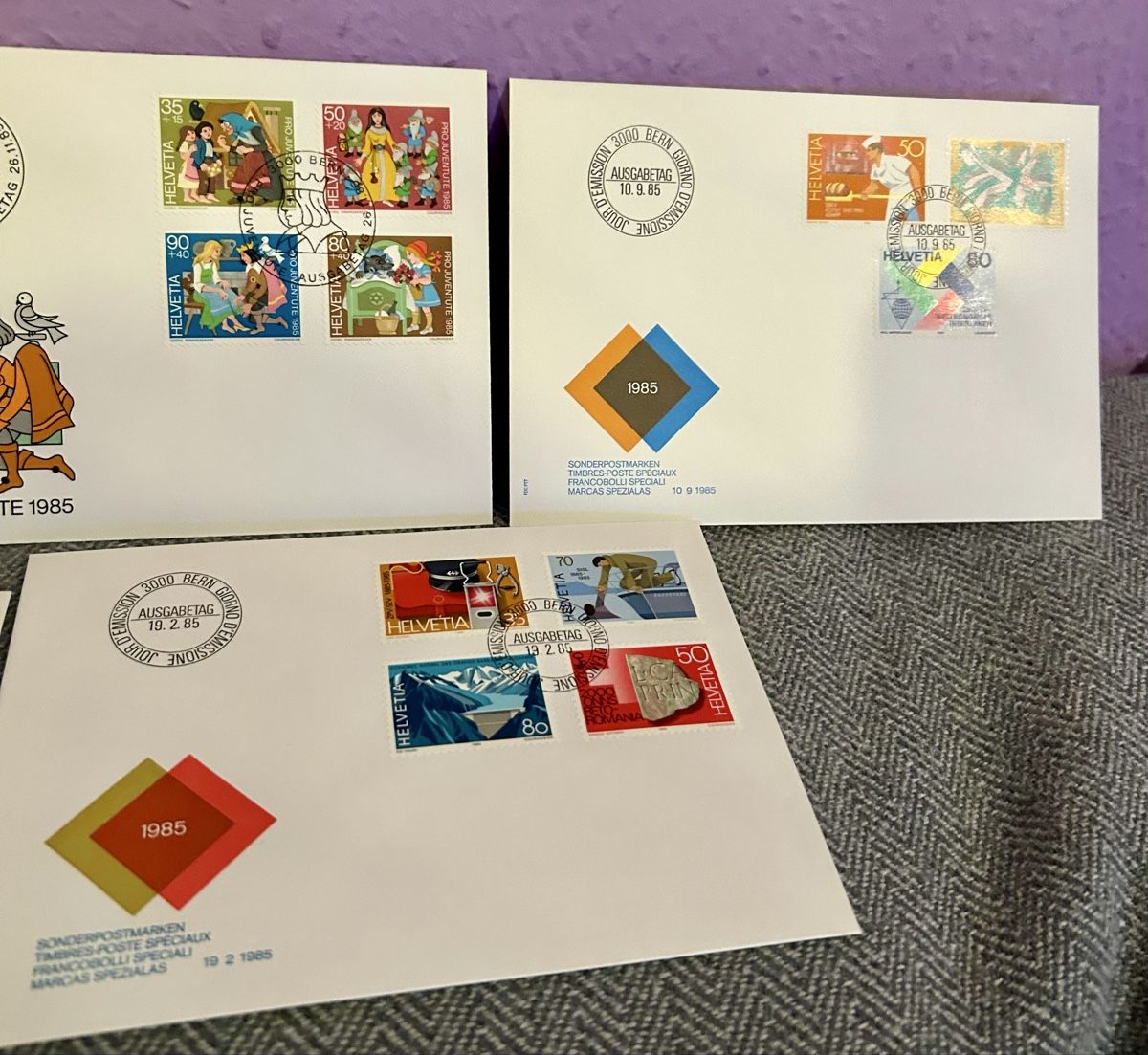 Tutti i francobolli: enveloppe, premier jour 1985 Suisse – Usato da Petit-Lancy venduto da Pierre_le_voyageur 2