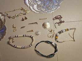 Schmuck Konvolut Gold Silber Modeschmuck 