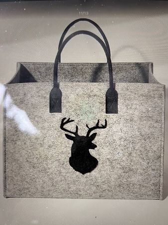 Filz Tasche Grau, mit Schwarzem Hirsch