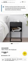 Lot de 2 tables de chevet IKEA noires  Très bon état