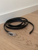 COS Leather Belt Slim Black - Size XS/S
