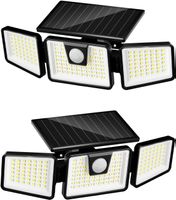 2 x Solarleuchte Außen 156 LED mit Bewegungsmelder IP65 360°