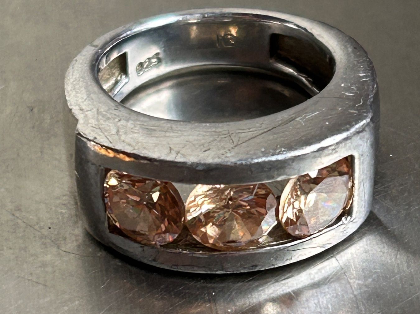Anelli: Silber Ring Champagnerfarbe (49) – Usato da Dittingen venduto da Bijoubelle 1