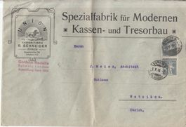 SBK 138lll auf Brief Kassen-Fabrik Schneider Zürich 1918