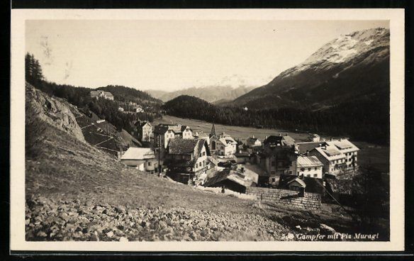 Cartoline postali: AK Campfer, Panorama mit Piz Muragl – Usato da Berlin venduto da bartko-reher
