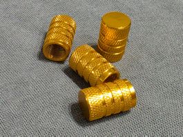 4 x Ventildeckel Kappe Aluminium Goldfarben eloxiert für KFZ