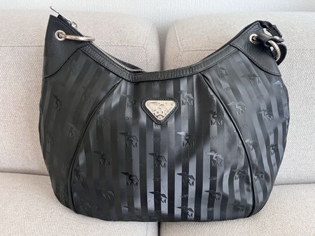 Handbag Maison Mollerus black striped logo condition used
