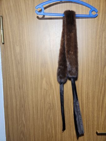 Écharpe en fourrure véritable marron 