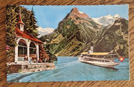 Tellskapelle mit Gitschen und Urirotstock, Dampfschiff