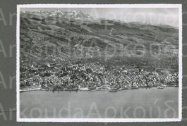AK sw Rorschach SG aus dem Flugzeug mit Säntis ≈ 1956