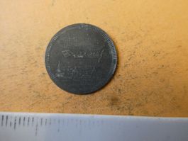 uralter Rechenpfennig/Jeton, Spielmarke,   Zeppelin