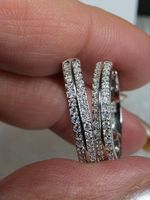 Boucles d'oreille argent avec moissanites certifiées GRA
