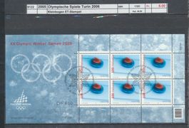 2005 "Olympische Spiele Turin", Kleinbogen, ET - Stempel