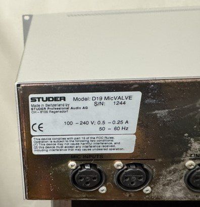 Studer Equalizer: Studer D 19 Serie Mic Valve – Gebraucht aus Suhr von Audiobruno 6