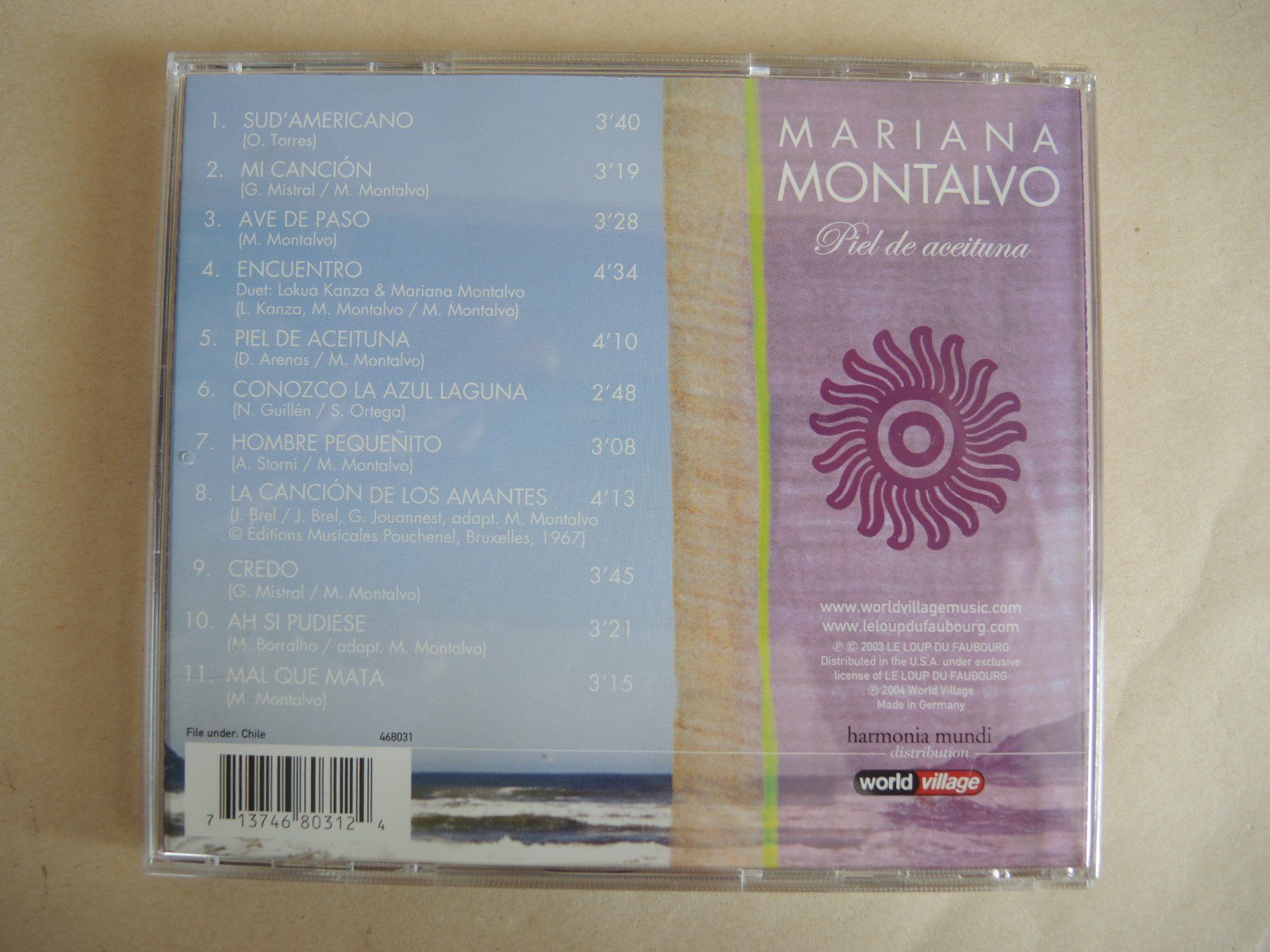 CD: Mariana Montalvo " Piel de aceituna "  CD – Usato da Rorschach venduto da maeck8 2