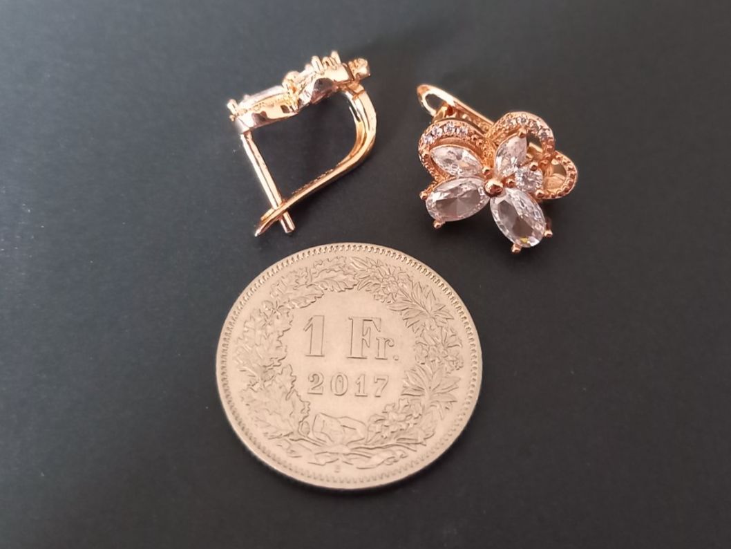 Boucles d'oreille: Vergoldet Ohrringe, mit Klappverschluss – D'occasion à St-Prex par big_c6bb 2