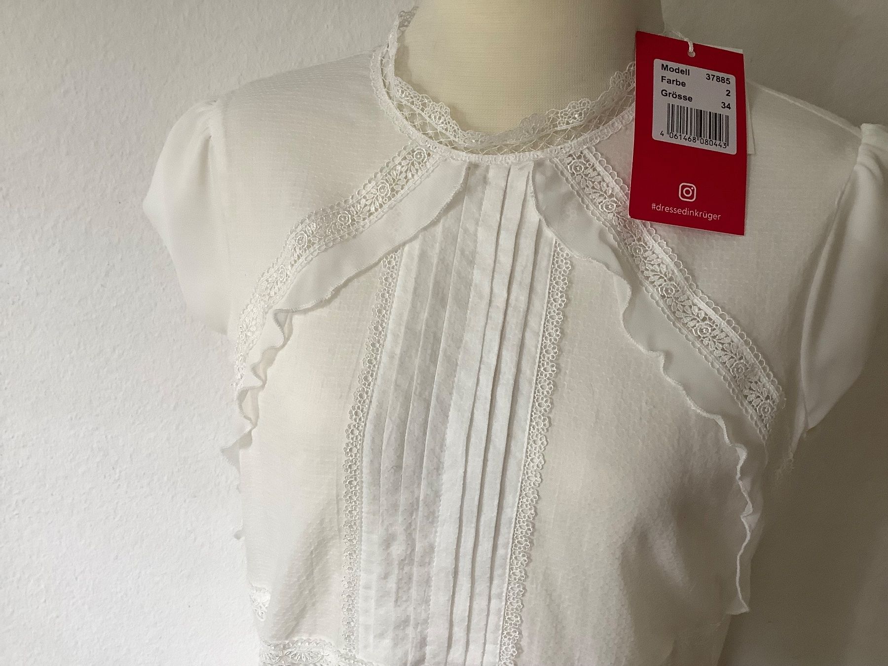 Krüger Camicette: Elegante TrachtenBluse von Krüger, Gr. 34 – Nuovo e nell'imballaggio originale da Rombach venduto da mai_nyl6 1