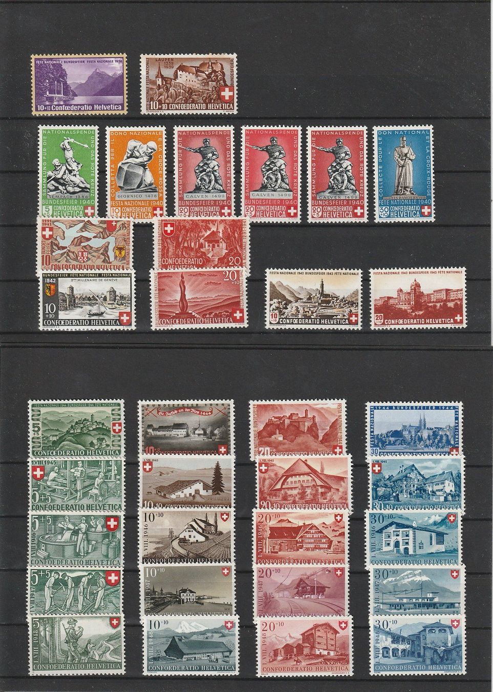 Alle Briefmarken: Pro Patria Sammlung 1938-1964, postfrisch, Kat. 368.- Fr. – Neu (gemäss Beschreibung) aus Zürich von 1BJM5