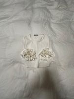 Set Zara Top mit Blumen / Rose Weiss S/M