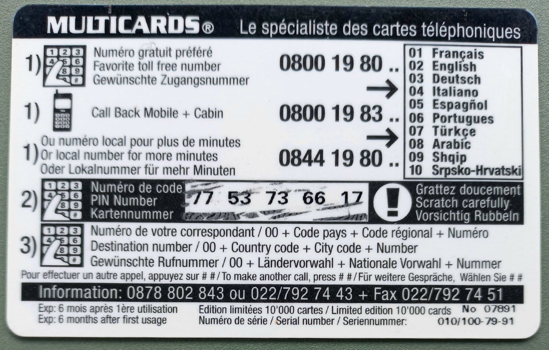 Cartes de téléphone: Taxcard - Multicards 1 - CH – D'occasion à Niederuzwil par lubimaja 1
