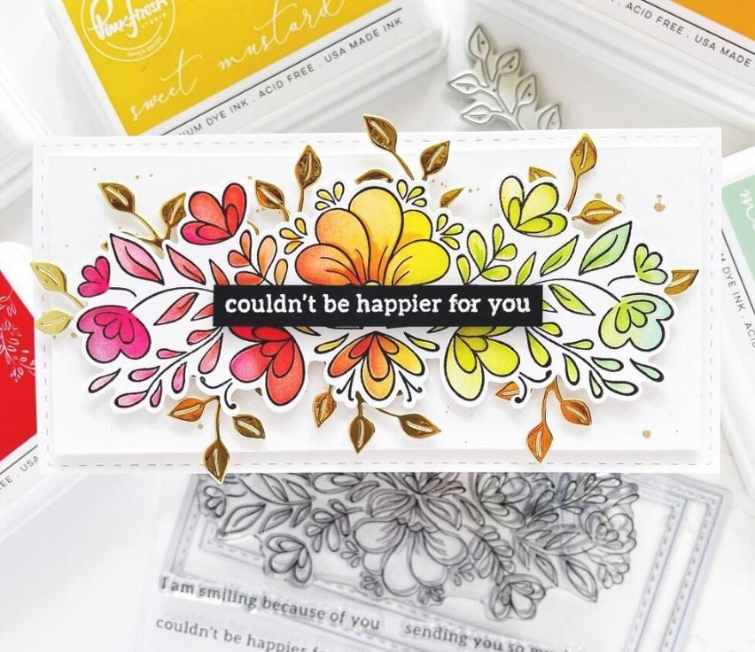 Sciablone: Pinkfresh Studio 3er Set Combo ** Charming Floral Border** – Nuovo e nell'imballaggio originale da Rubigen venduto da rofi100 3
