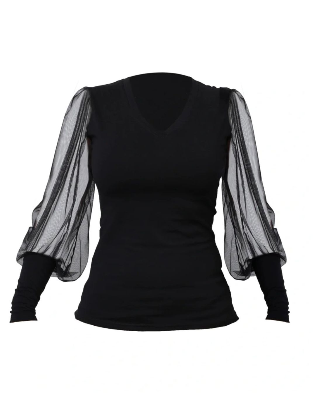 T-shirt: Designer-Top mit Tüllärmeln - Handmade – Nuovo e nell'imballaggio originale da Zürich venduto da Naebeli