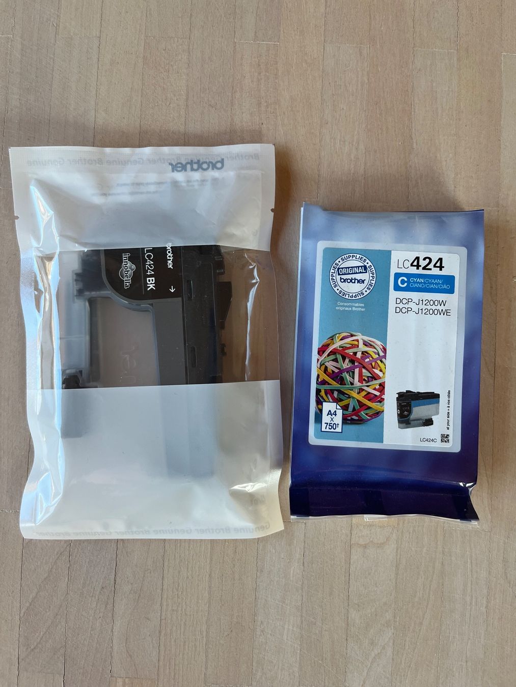 Brother Cartucce per stampanti & toner: Originale Brother LC424, schwarz und blau – Usato da Rifferswil venduto da wirzthomas