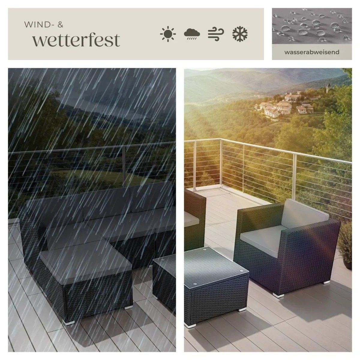 Set de table et chaises: Rattan Lounge mit Sessel Gartenmöbel Set BELVANO – Neuf avec emballage d'origine à Lachen SZ par sw3zzy 5