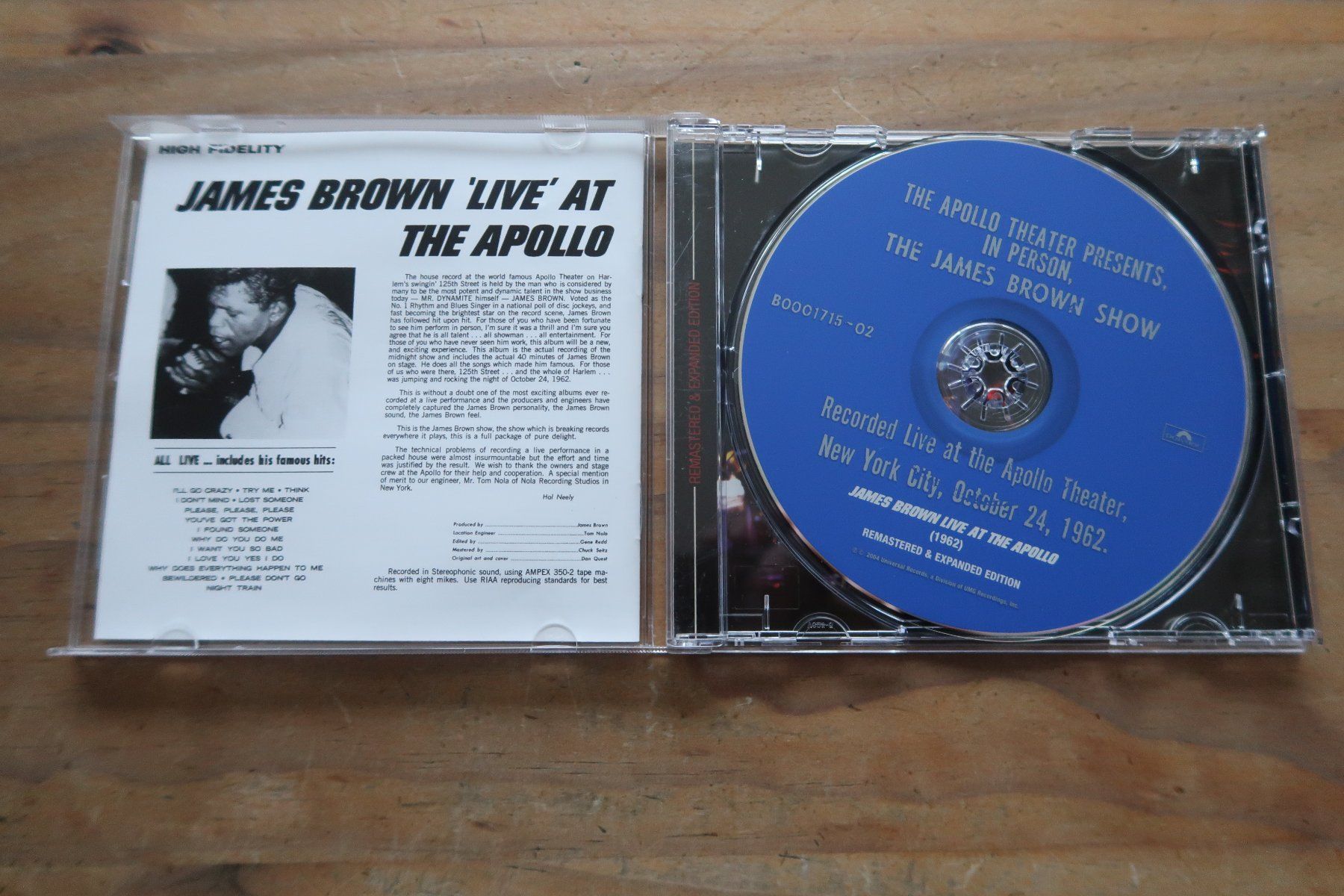 CD: JAMES BROWN - LIVE AT THE APOLLO - CD – Usato da Basel venduto da Patiscat 3