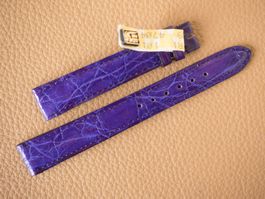 Luxus: Krokodil NOS 14mm Blau-Violett Croco 14 mm Uhrenband