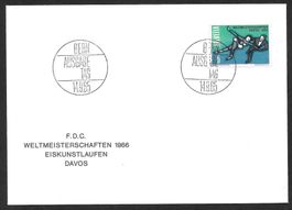 FDC 438 Eiskunstlauf WM Davos 1966 ET 14.9.1965