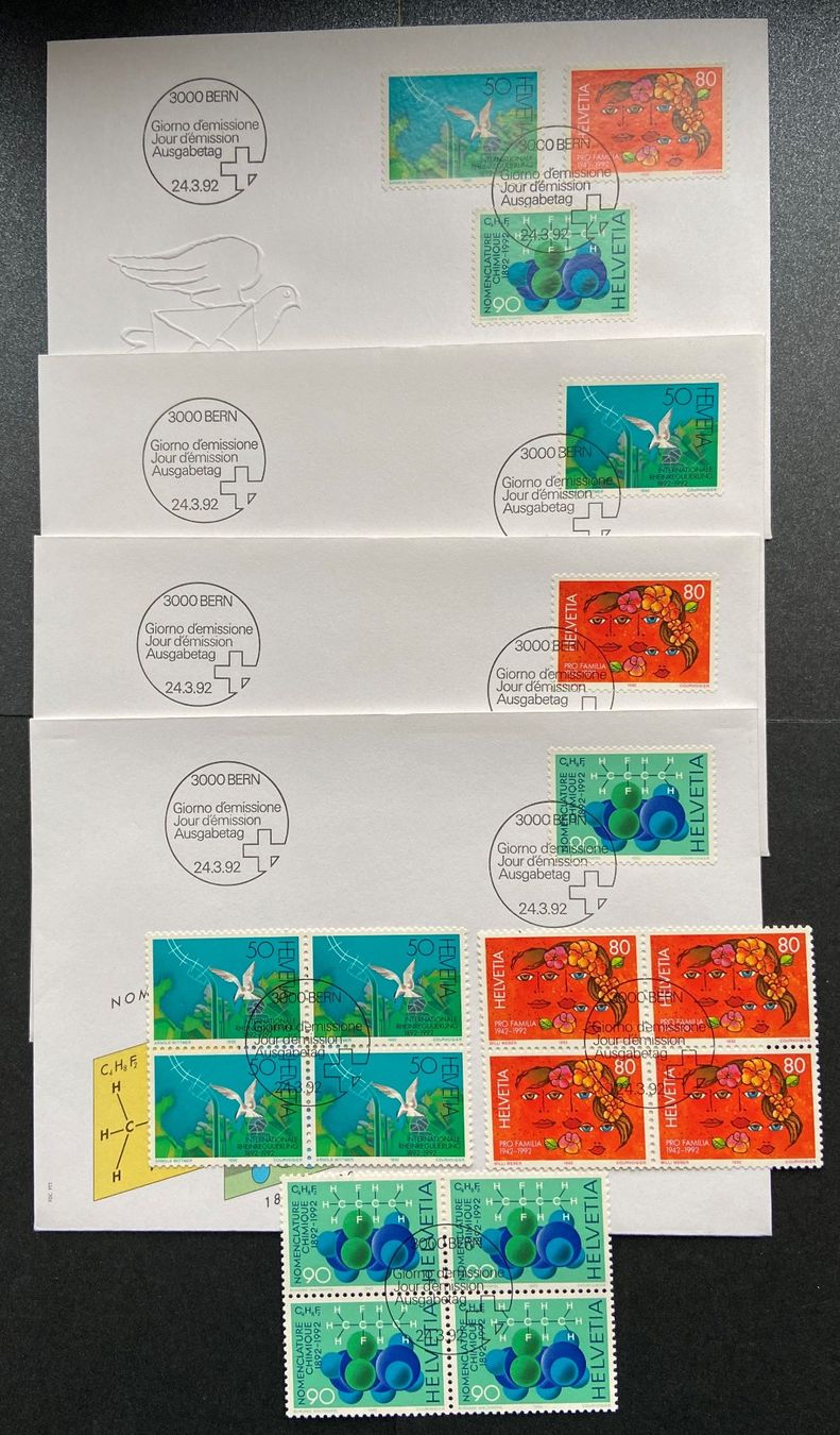 Tutti i francobolli: ET Freimarken Satz 1990 - 92  FDC + 4 er Blöcke – Usato da Böckten venduto da Hansi36 9