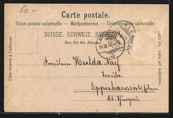 Cartoline postali: Lithographie Appenzell, Teilansicht – Usato da Berlin venduto da bartko-reher 1