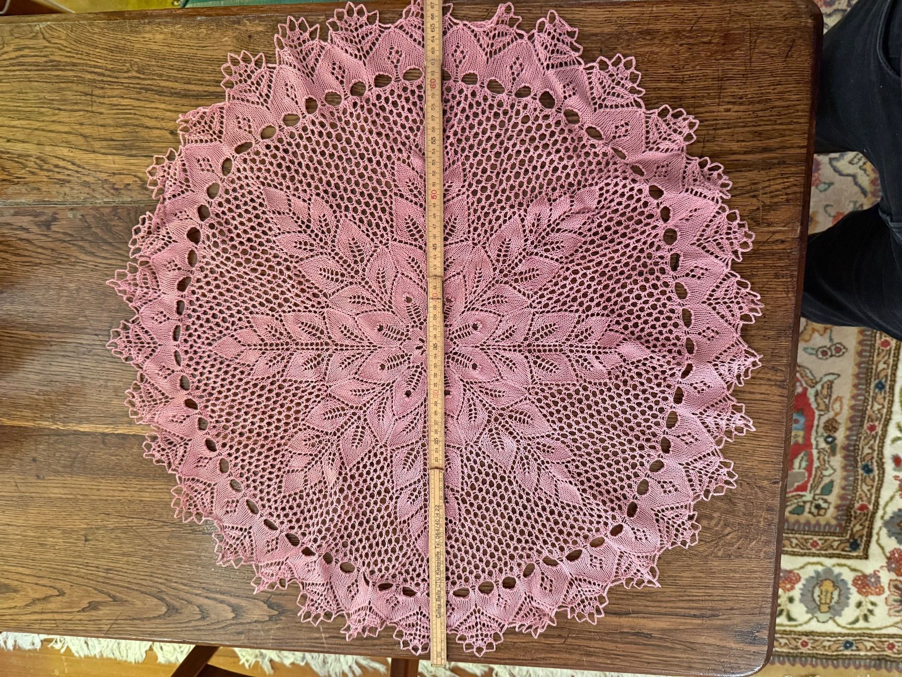 Tutte le decorazioni: Handarbeit, mit schönem Muster, rosa, Durchmesser ca. 84 cm – Nuovo e nell'imballaggio originale da Wöschnau venduto da Vinsale