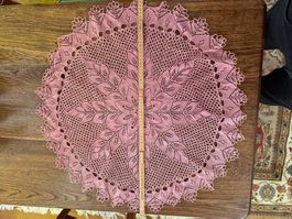 Handarbeit, mit schönem Muster, rosa, Durchmesser ca. 84 cm