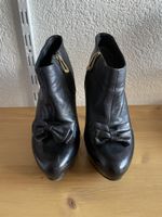 Bottines Navyboot cuir noir avec nœud
