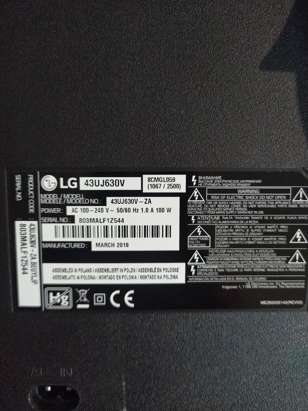 LG Televisori: LG TV 43" mit Hama Ständer – Nuovo (secondo la descrizione) da Scherz venduto da texmanu 1