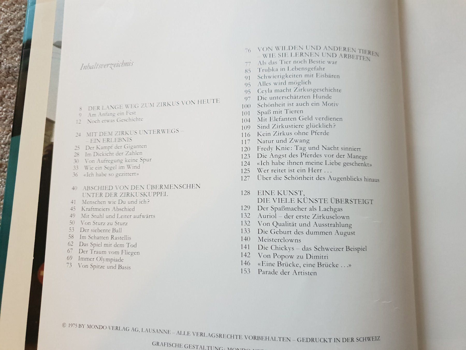 Bücher: Der Zirkus - mondo Verlag 1975 – Gebraucht aus Egnach von ASTROFRITZ 1